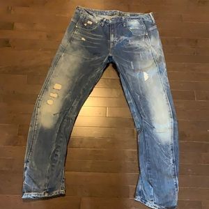 GStar Size 30 Raw Denim Distressed Jeans
